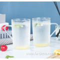 450ml clear juice drinking cup glass with handle